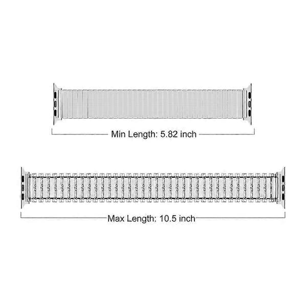 Elastisk stropp i rustfritt stål, strekkfjær, fleksibel radialstropp for Apple Watch Series 10 Silver