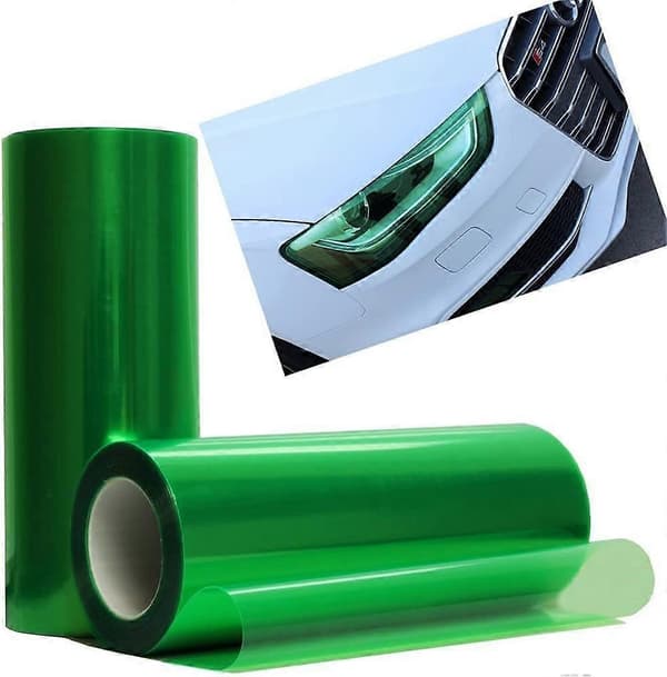 11 X 118 tommer selvklebende frontlys, baklys, tåkelys sotede vinylfilm Green