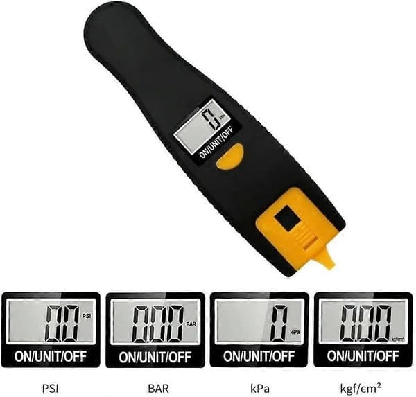 2-i-1 Digital Däcktrycksmätare, 100 PSI Däcktrycksmätare Däcklufttrycksmätare Mönsterdjupsmätare med LCD-display