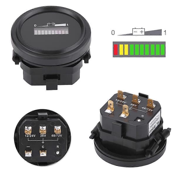 12V/24V/36V/48V/72V LED Digital Batteriindikator Måler til Golfvogn