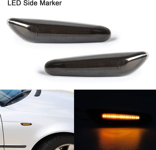 For 328i E90 E91 E92 E93 E46 E60 Sotede LED Sidemarkeringslys Sekvensiell Blinklys Lampe 2STK