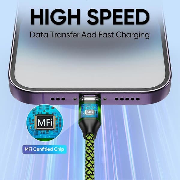 Kompatibel med iPhone-laddare 5-pack 3 meter USB Lightning-datakabel Apple MFi-certifierad datakabel Snabbladdningskabel Nylonflätad