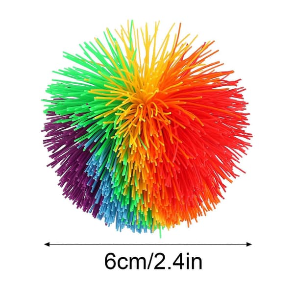 Stor Regnbågsapa Stringy Ball Silikon Studsande Fluffig- Jongleringsboll 1Pc