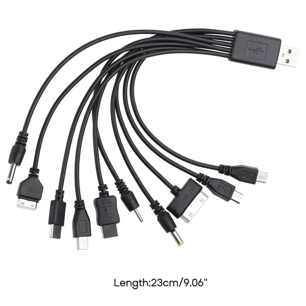 1 stk 10 i 1 Multifunksjonell Lader USB-kabler