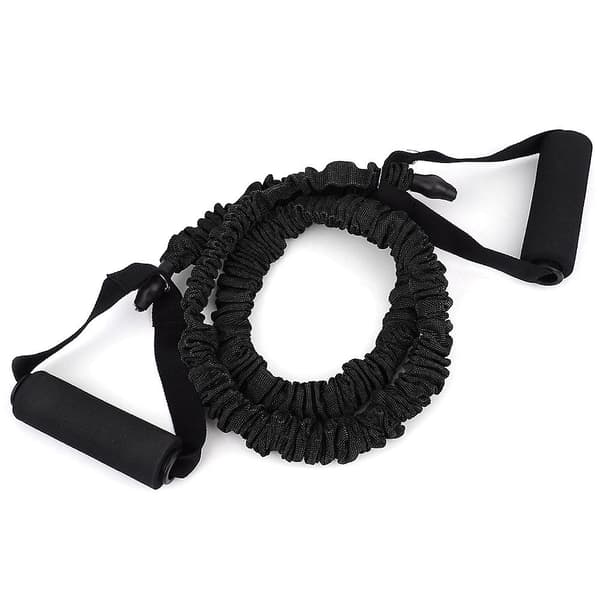 Slotted trækreb Yoga modstandsbånd 30lb sort TPE elastik