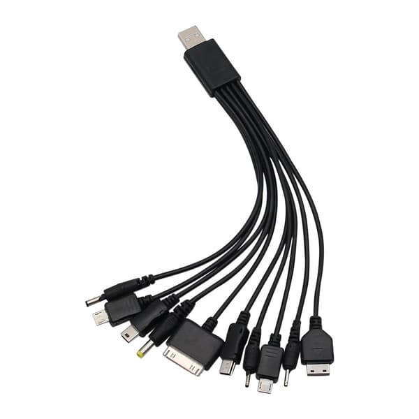 1 stk 10 i 1 Multifunksjonell Lader USB-kabler