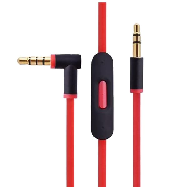 Erstatningslydkabel til Beats By Dr Dre hovedtelefoner med in-line mikrofon til Studio/Executive/Mixr/