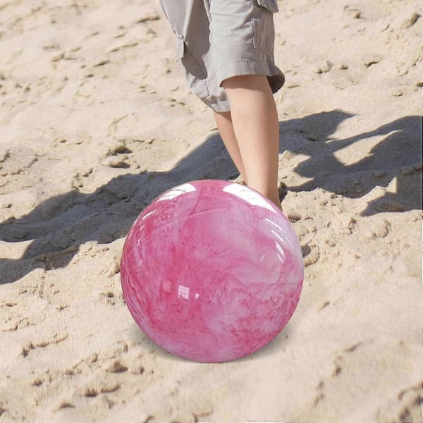 Oppustelig badebold 8,66 tommer holdbar PVC til pool, strand og sommerfester Pink