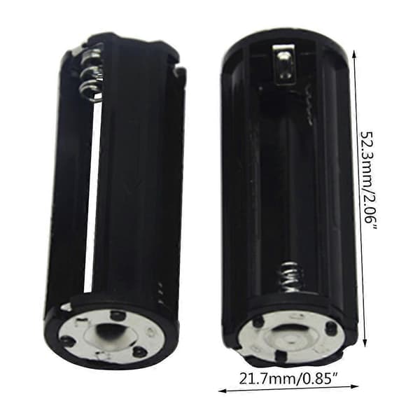 AAA Batteriholder 2 STK Sort Cylindrisk 3x1,5V AAA Plastik Batteriopbevaring