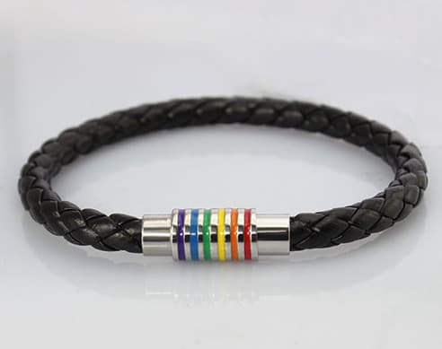 Pride-armbånd - Sølv Regnbue - Magnetisk Lås