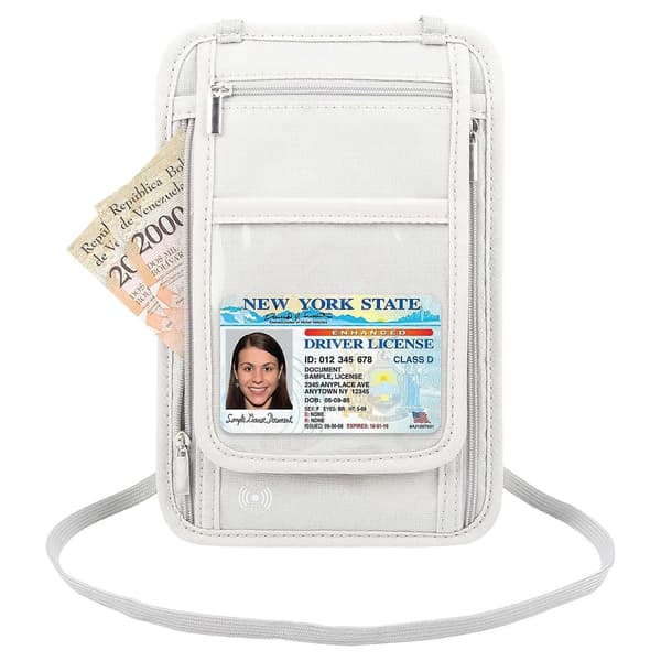 HAWEEL Hals Pass Plånbok Väska Dokument Organizer Kreditkortsfodral Väska Grey