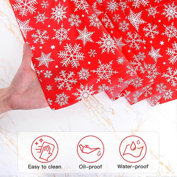 Jul Snöflinga Plast Duk 137x274cm Vinterfest Bordsduk
