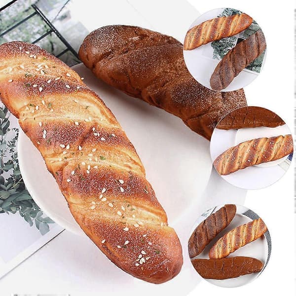 Realistisk brødlegetøj PU brødmodel til børnehaveundervisning, rekvisitter, lys Brown 1Pack
