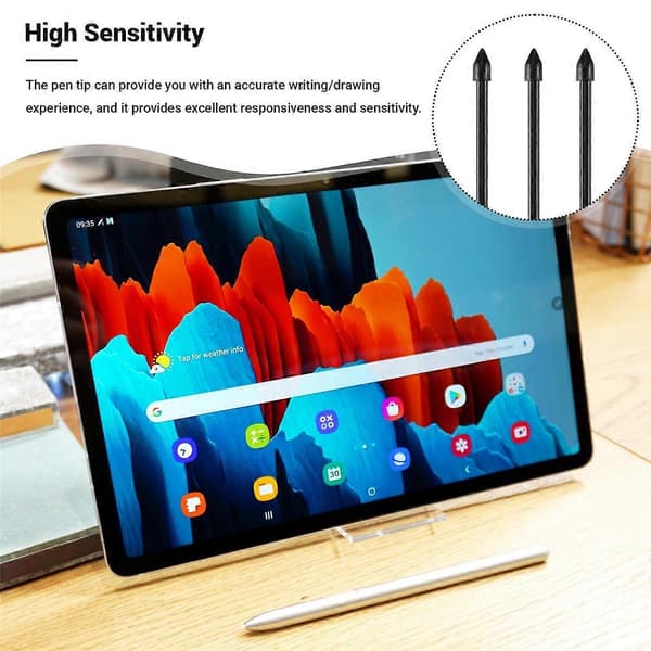 5 stk. erstatningspennspisser for pekepenn til Galaxy Note20/Note10/Tab S6/Tab S7 Black