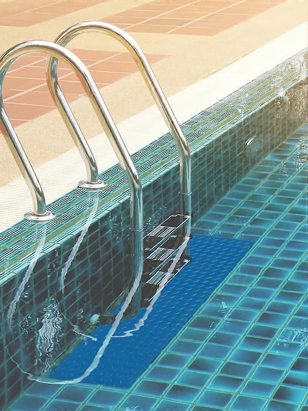 Poolstege Matta Snöigt Väder Slitstark Halkfri Design PVC Halkskyddsskikt 23 X 90cm Säkerhetsfoder Blue