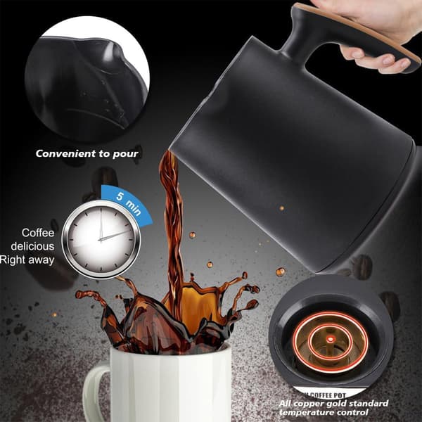 Mini Turkisk Kaffemaskin, 4 Koppars Kapacitet, Anti-Överflöde