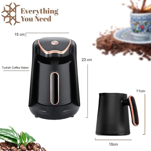 Mini Turkisk Kaffemaskin, 4 Koppars Kapacitet, Anti-Överflöde