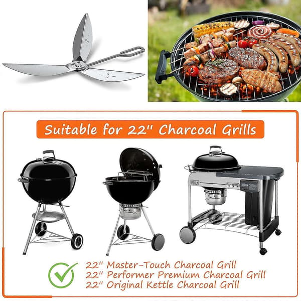 18-1/2-tommer One-Touch Rengøringssystem Kit til Weber Grilldele 7444 Weber