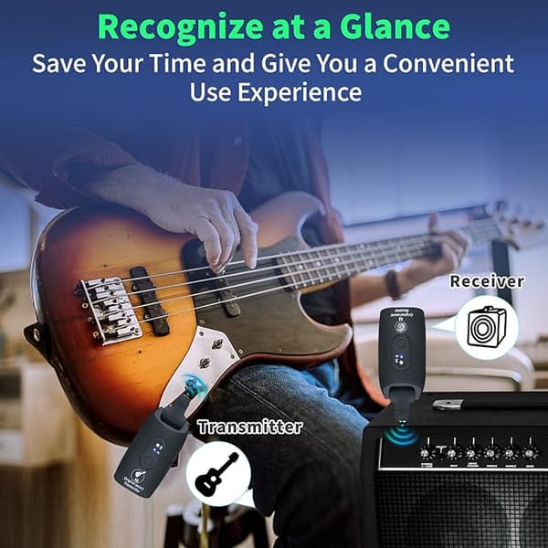 2,4 GHz trådløst gitarsystem oppladbar digital gitar A9 sender og mottaker for elektrisk gitar