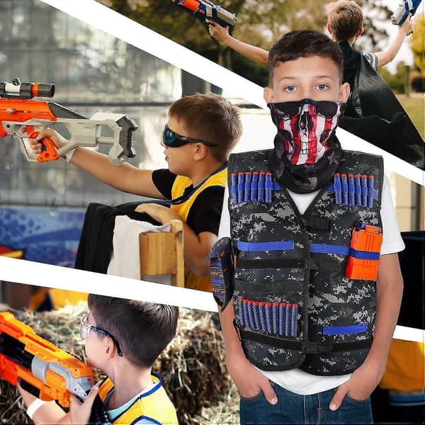 Taktisk Vestsett for Barn til Nerf Gun-serien for Gutter med Tilbehør