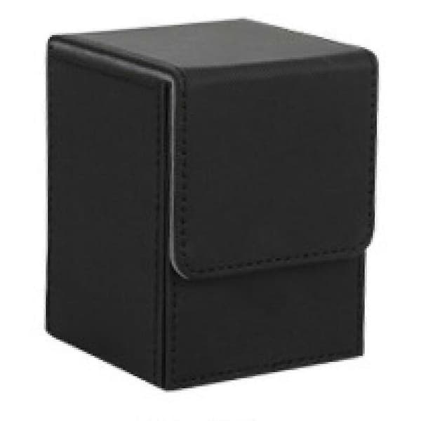 Kortkasse Deck Box til 100+ kort med sleeves, samlekort TCG Spilleboks til mapper Black