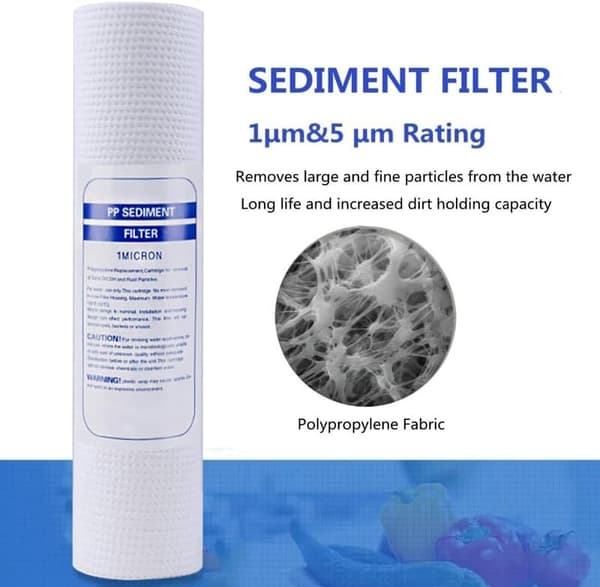 10 stk Universelle Vannfilter PP Bomullsfilter Sediment Vannfilter Polypropylen Material, 1 Mi