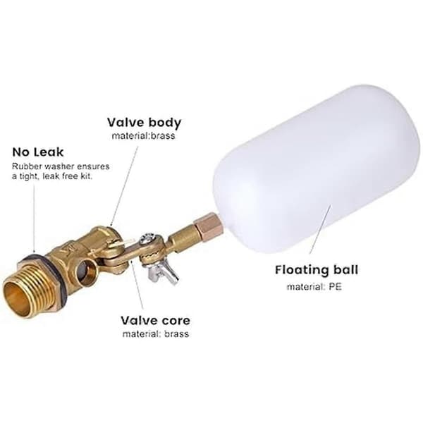 1/2 tomme flydeventil, vandflydeventil til damflydeventil automatisk påfyldning, til husdyrtanke, akvarier 3Pcs
