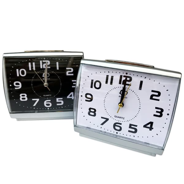 Analog vekkerklokke for eldre, hvit