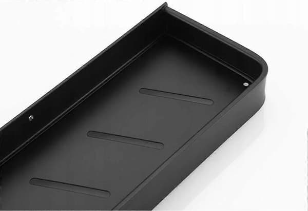 Badeværelseshylde med håndklædeholder, sort, 40 cm Black