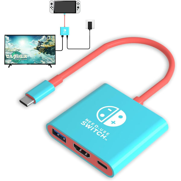 Pd100w Dockingstasjon for Nintendo Switch, bærbar Switch Dock-erstatning for Nintendo Switch Dock Switch Hdmi-adapter Usb 3.0 Switch Tv-dock