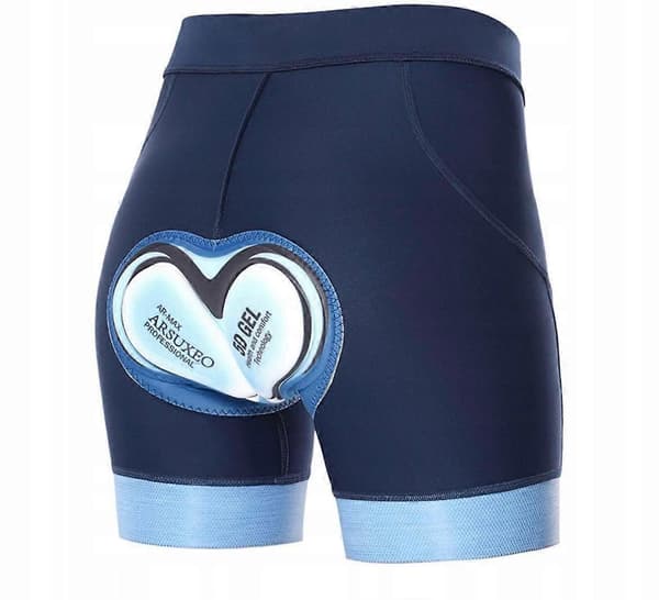 Arsuxeo-pyöräilyshortsit 5D-geelipehmusteella naisille Deep Blue L