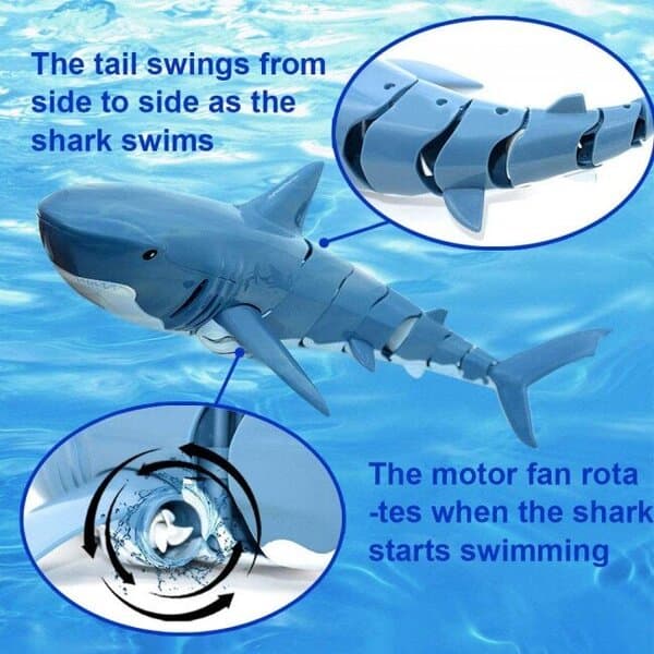 Robot hai som svømmer i vann