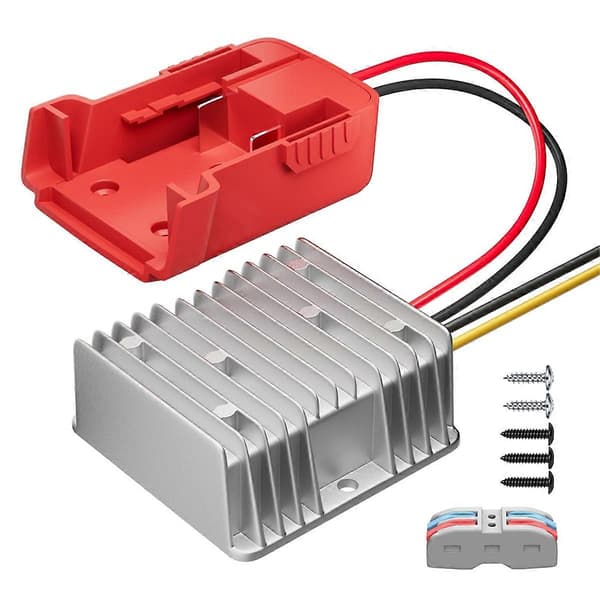 Step-Down Konverter 18V til 12V til Milwaukee M18 Batteriadapter DC 12V 20A 240W Step-Down Konverter