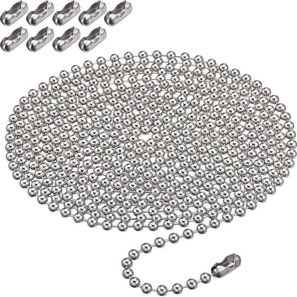 3 meter lang kuglekæde 4,5 mm diameter med 10 matchende forbindelsesstykker Silver