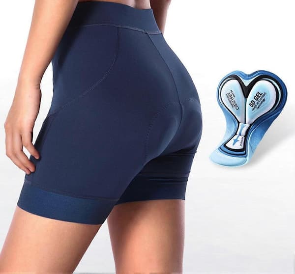 Arsuxeo-pyöräilyshortsit 5D-geelipehmusteella naisille Deep Blue L