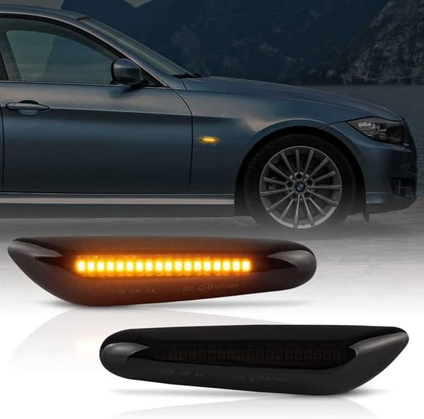 For 328i E90 E91 E92 E93 E46 E60 Sotede LED Sidemarkeringslys Sekvensiell Blinklys Lampe 2STK