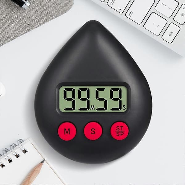 Digital duschtimer - Energisparare med trefärgad display, vattentät design Black