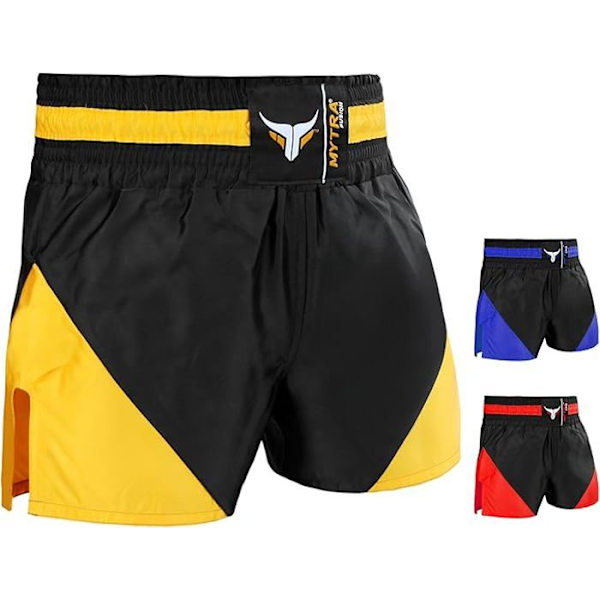 Korta Muay Thai - Mytra - Fusion Noir/Jaune - Ultralätt - Andningsbar - Optimal komfort Svart gul M