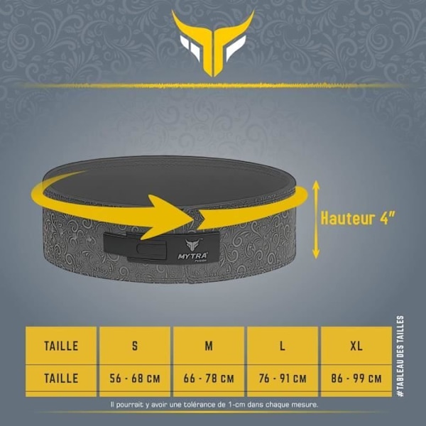 Träningsbälte - Mytra Fusion - Storlek L - 10 cm Bred - Optimalkomfort - Förstärkt Hållbarhet Svart