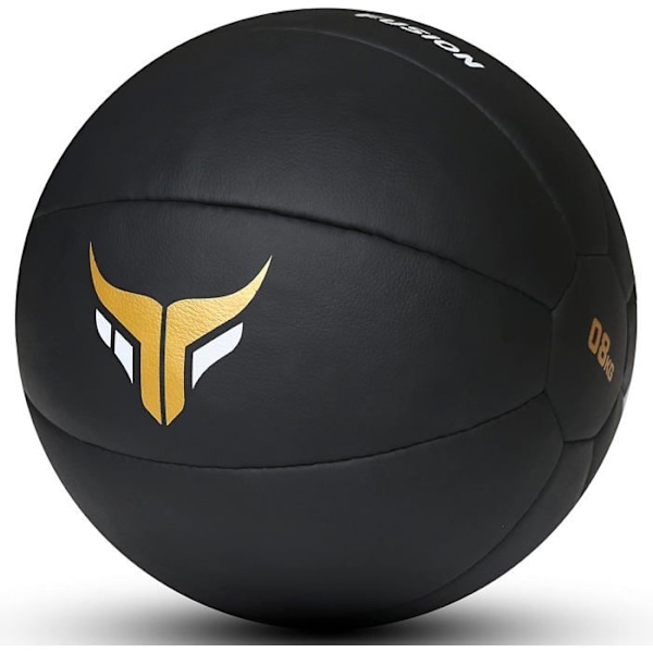Medicinsk Boll 12 KG Utan Studs - Mytra Fusion - Äkta Läder - Slam Ball för Fitness, Styrketräning, Cross Training Svart