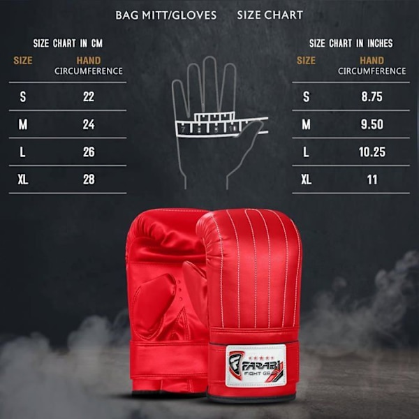 Gants de Sac - Farabi Sports - Boxnings- och Träningshandskar - Syntetiskt Läder - MMA, Boxning, Kickboxing - Röd Röd XL