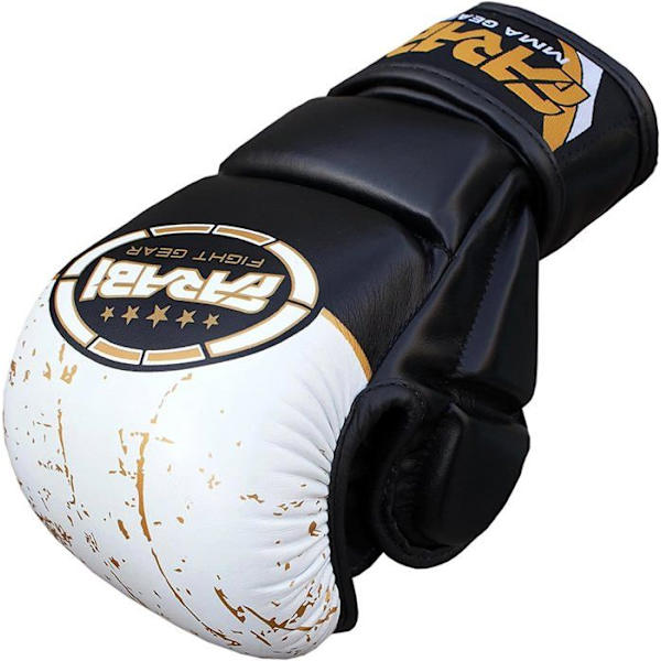 MMA-handskar - Farabi Sports - Semi pro - Svart - Bekväm - Hållbar Svart vit S / M