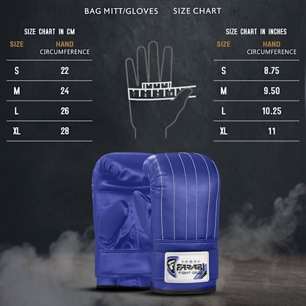 Gants de Sac - Farabi Sports - Gants de Boxe & Träning - Syntetiskt Läder - MMA, Boxning, Kickboxning - Blå Blå XL