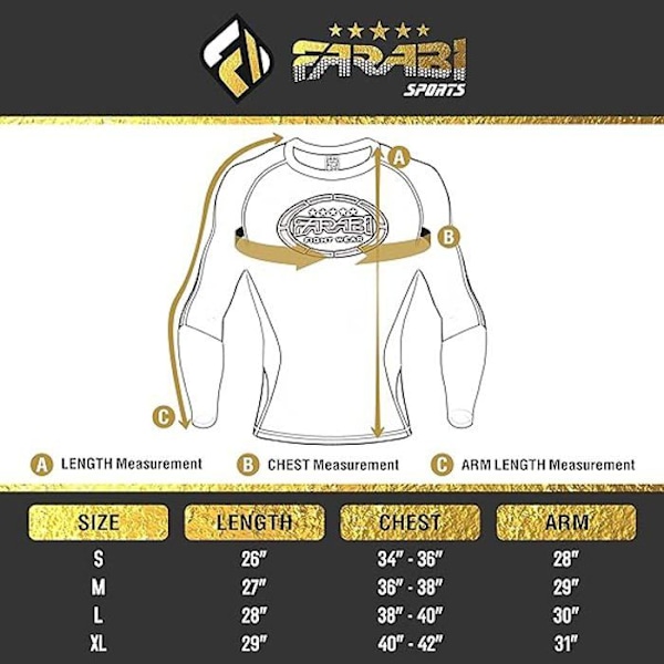 Farabi Sportströja i kompression, MMA, BJJ, Gym Fitness, Rash Guard SVART M