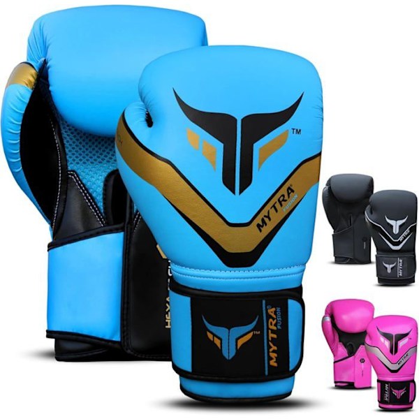 Boxningshandskar - Mytra - Fusion Hexa Tech - 16 OZ - Syntetiskt Läder - Blå Blå 16 OZ