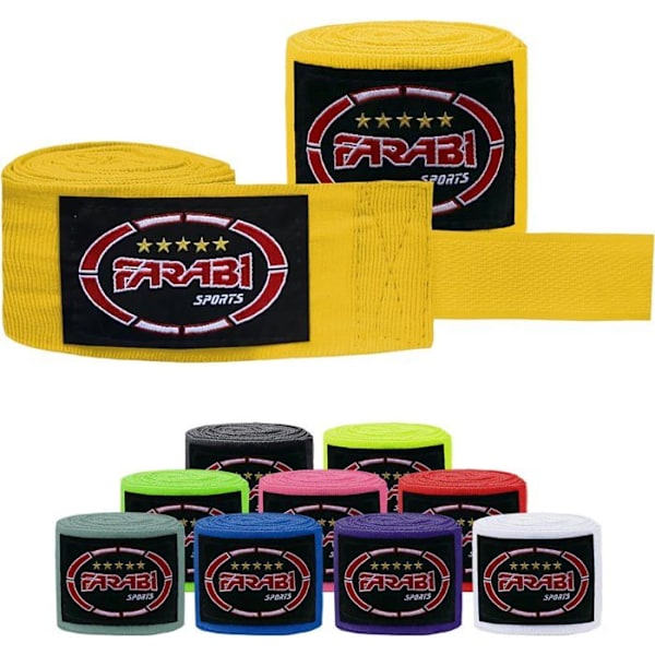 Farabi Sports Boxing Bandage För Barn Boxning Handband För Muay Thai, Kickboxning Boxning Handwraps - GUL Gul 2