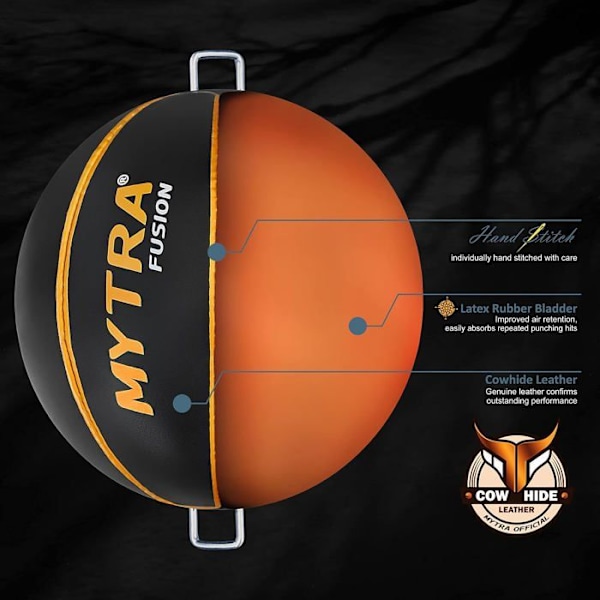 Vitessel Dubbelände Speedboll Mytra Fusion - Läder - Träning & Förbättring av Reflexer - Svart Svart guld