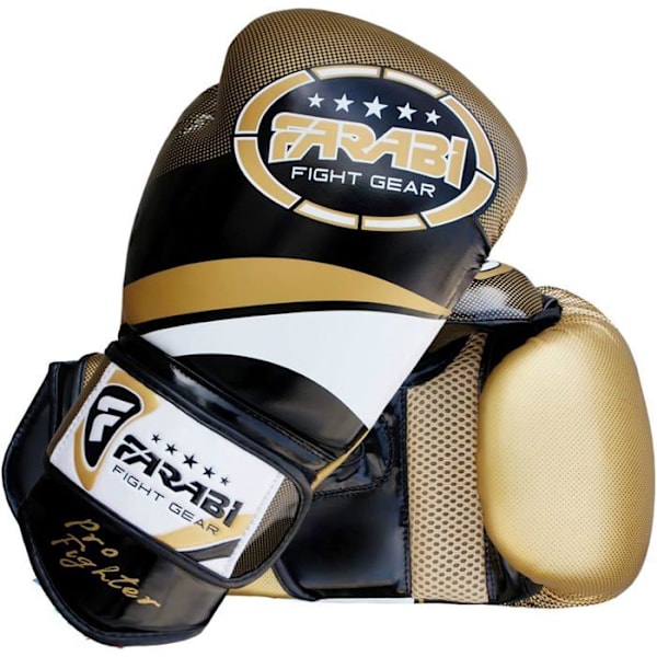 Boxningshandskar - Svart/Guld - Kickboxningshandskar, Muay Thai, Sparring, Svart guld 10 OZ