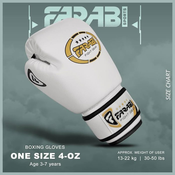 Farabi Sports Boxningshandskar för barn Muay Thai Kickboxningshandske Vit 8-OZ Vit 8 OZ