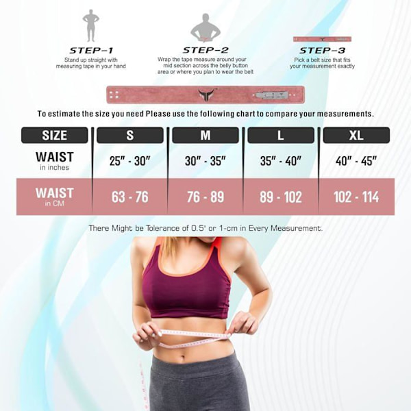 Träningsbälte - Mytra Fusion - ROSA - Äkta läder - Storlek M - Powerlifting Rosa
